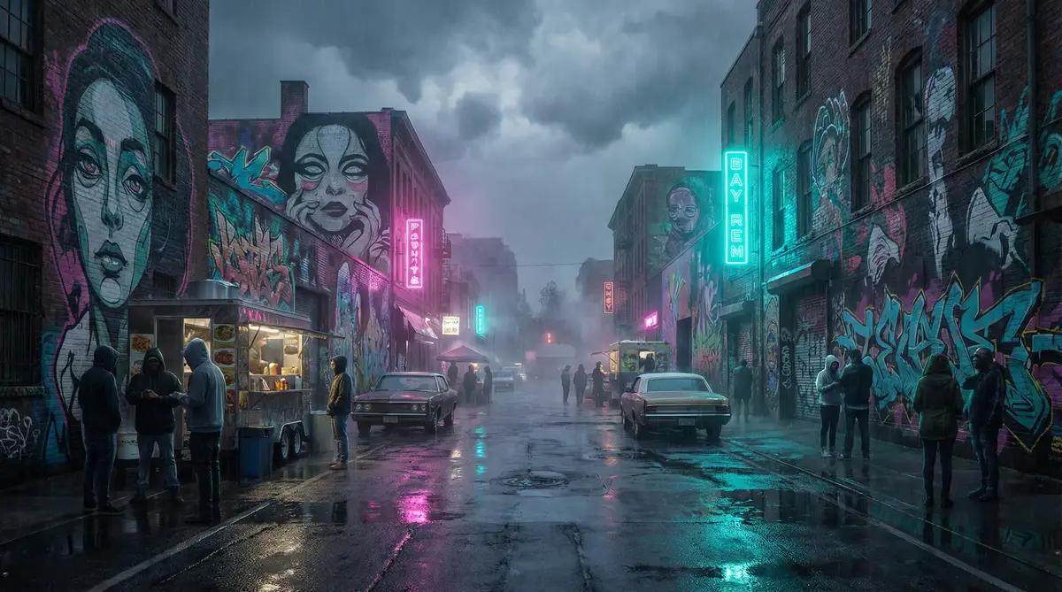 美女散尿频视频 - 雨夜壁画街